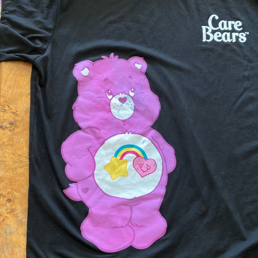 FREE W PURCHASE CALLOUT! Care Bears "Best Friend Bear" Black Crew Neck T-shirt - Picture 2 of 5